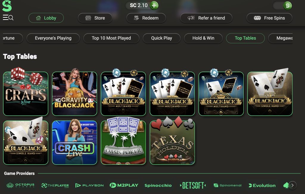 Lonestar Casino Top Table Games